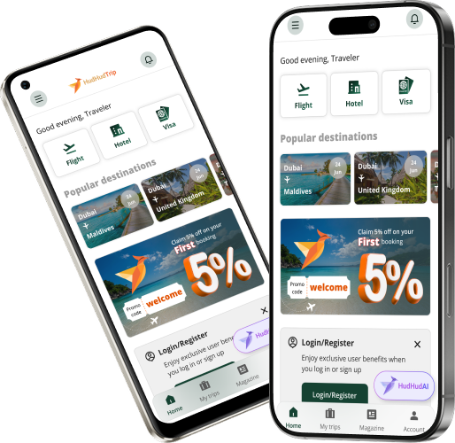 HudHudTrip app screens